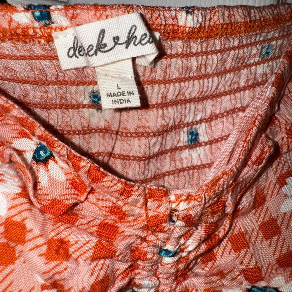 Derek Heart Red Gingham Floral Romper - Picture 4 of 6
